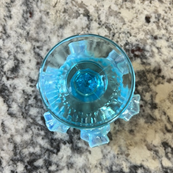 Opalescent Fenton Hobnail Pedestal Compote Dish - Picture 7 of 10